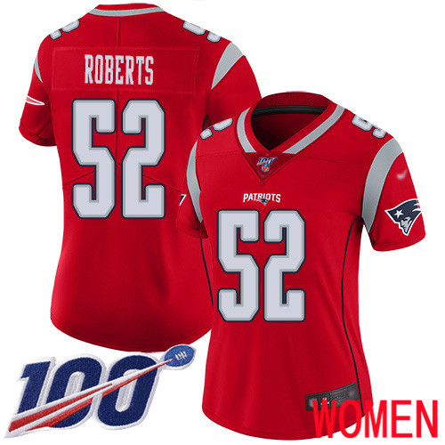 New England Patriots Football #52 100th Season Limited Red Women Elandon Roberts NFL Jersey->women nfl jersey->Women Jersey